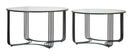 Tavoli da Caffé Dublino Coppia Ø81x47 - 71x43 cm in Ferro e Vetro Nero-1