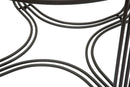 Tavoli da Caffé Dublino Coppia Ø81x47 - 71x43 cm in Ferro e Vetro Nero-5