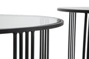 Tavoli da Caffé Dublino Coppia Ø81x47 - 71x43 cm in Ferro e Vetro Nero-6