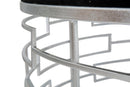 Puff Ice Ø91,5x47 cm in Ferro e MDF e Spugna e Poliestere Argento e Nero-8