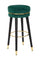 Sgabello Bar Paris Ø35x74 cm in Legno e Tessuto Vellutato Verde