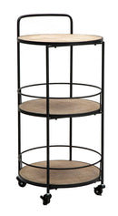 Carrello Arex 40x41,5x82 cm in Ferro e MDF Nero e Marrone-1