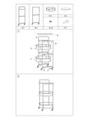 Carrello Arex 40x41,5x82 cm in Ferro e MDF Nero e Marrone-8