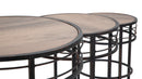 Tavolinetti Essential Tris Ø46x58-40x50-34x44 cm in Ferro e MDF Nero e Marrone-4