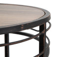 Tavolinetti Essential Tris Ø46x58-40x50-34x44 cm in Ferro e MDF Nero e Marrone-6