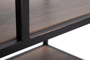 Libreria Essential 80x30x180 cm in Ferro e MDF Nero e Marrone-8