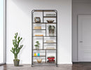 Libreria Essential 80x30x180 cm in Ferro e MDF Nero e Marrone-9