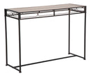 Console Essential 110x40x80 cm in Ferro e MDF Nero e Marrone-1