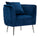 Poltrona Bucarest Blu Elettrico 76x74x73 cm in Playwood Spugna Tessuto e Metallo Blue e Oro