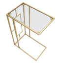 Tavolinetto C 40,5x25,5x60 cm in Ferro e Vetro Oro-5