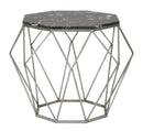 Tavolinetto Diamond Marble Ø68x52 cm in Ferro e Marmo Oro e Nero-1