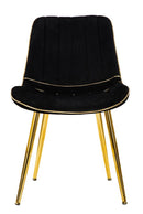 Set 2 Sedie Imbottite 51x59x79 cm in Poliestere Paris Nero e Oro-5