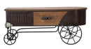 Tavolo da Caffé Old Style 124,5x61x50,5 cm Legno di Abete e MDF e in Ferro Marrone-2