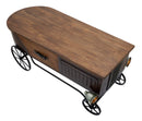 Tavolo da Caffé Old Style 124,5x61x50,5 cm Legno di Abete e MDF e in Ferro Marrone-3