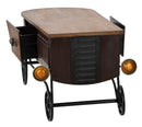 Tavolo da Caffé Old Style 124,5x61x50,5 cm Legno di Abete e MDF e in Ferro Marrone-4