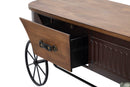 Tavolo da Caffé Old Style 124,5x61x50,5 cm Legno di Abete e MDF e in Ferro Marrone-5