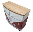 Mobiletto Van 90x42x81 cm Legno di Abete e MDF e in Ferro Rosso e Bianco-4