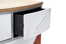 Mobiletto Van 90x42x81 cm Legno di Abete e MDF e in Ferro Rosso e Bianco-7