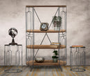 Libreria New Mexico 100x38x150,5 cm in Ferro e MDF Marrone e Grigio-10