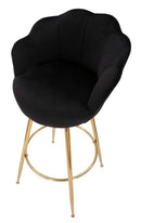 Sgabello Bar Vienna Nero 55x53x110 cm Spugna e Tessuto e Metallo Nero e Oro-4