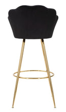 Sgabello Bar Vienna Nero 55x53x110 cm Spugna e Tessuto e Metallo Nero e Oro-5
