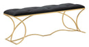 Panca Sunshine 120x40x45 cm in Ferro e Specchio Oro e Nero-1