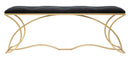 Panca Sunshine 120x40x45 cm in Ferro e Specchio Oro e Nero-4
