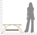 Tavolo da Caffé Sunshine 110x60x45 cm in Ferro e Specchio Oro e Nero-9