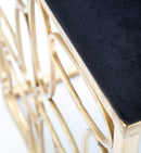 Sgabello Bubbles 38x38x46 cm in Ferro e Spugna e Tessuto Oro e Nero-5