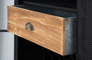 Mobile Iron School Grid 63x38,5x164 cm in Ferro e Legno di Abete Nero e Marrone-6