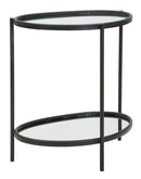 Tavolinetto Maycos 53,3x36,8x58,4 cm in Ferro e Specchio Nero-1