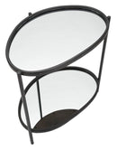 Tavolinetto Maycos 53,3x36,8x58,4 cm in Ferro e Specchio Nero-3
