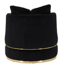 Poltrona Paris Space Nero/Oro Ø84x72 cm in Legno e Spugna Nero e Oro-4