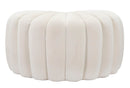 Puff Shell Crema 80x54x42 cm in Legno Spugna e Poliestere Crema-2