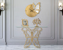 Console Butterfly 110x40x76 cm in Ferro e Vetro Oro-8