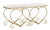 Panca Heart Crema 105x37,5x51,5 cm in Ferro e MDF e Spugna e Poliestere Oro e Rosa