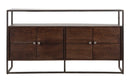 Mobile Burn 150x40x83 cm in Legno di Acacia e in Ferro Marrone-2