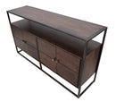 Mobile Burn 150x40x83 cm in Legno di Acacia e in Ferro Marrone-6