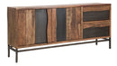 Mobile Yellowstone 175x40x80 cm in Legno di Acacia e Ferro Marrone e Nero-1