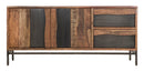 Mobile Yellowstone 175x40x80 cm in Legno di Acacia e Ferro Marrone e Nero-2