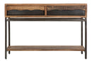 Console Yellowstone 118x40x80 cm in Legno di Acacia e Ferro Marrone e Nero-2