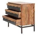 Comò Yellowstone 88x45x80 cm in Legno di Acacia e in Ferro Marrone e Nero-3