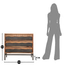 Comò Yellowstone 88x45x80 cm in Legno di Acacia e in Ferro Marrone e Nero-9
