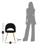 Set 2 Sedie Imbottite 52x48x78 cm in Tessuto Velluto Flex Nero e Oro-10