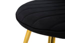 Set 2 Sedie Imbottite 52x48x78 cm in Tessuto Velluto Flex Nero e Oro-7