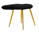 Set 2 Sedie Imbottite 52x48x78 cm in Tessuto Velluto Flex Nero e Oro-8
