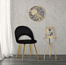 Set 2 Sedie Imbottite 52x48x78 cm in Tessuto Velluto Flex Nero e Oro-9