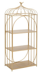 Gabbietta da Muro con Mensole 38x22x92 cm in Ferro Oro-1