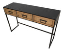 Consolle Fissa 3 Cassetti 120x35x78 cm in Metallo e Legno-4