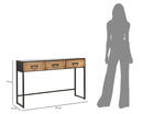 Consolle Fissa 3 Cassetti 120x35x78 cm in Metallo e Legno-9